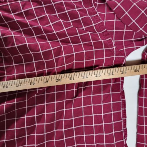 Camicia Wrangler George Strait uomo XL taglio cowboy rosso bianco finestra check bottoni - Foto 7 di 9
