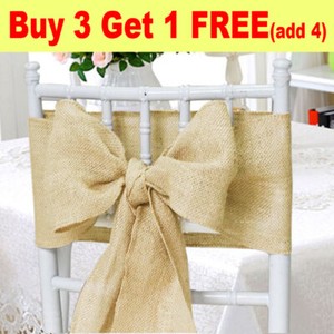 Details About Hessian Chair Cover Sashes Sash Roll Fuller Bow Table Runner Wedding
