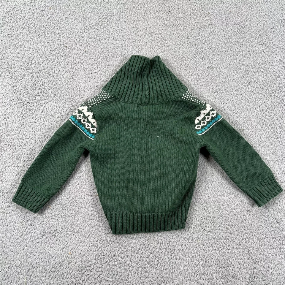 Cárdigan Suéter Cherokee Bebé Verde Manga Larga Botón Frontal Talla 18 M Foto 2 de 4