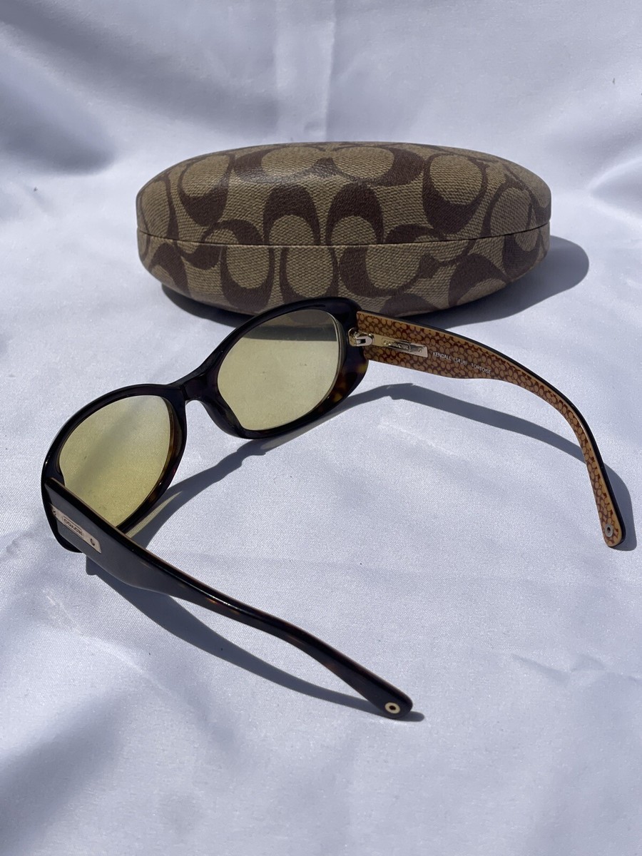 COACH KENDALL (S438) Sunglasses FRAMES DESIGNER Tortoise + Monogrammed CASE Coach Kendall S438 Tortoise Sunglasses 52/18/135 brown  main image 2