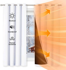 Cortinas de lujo con aislamiento térmico para oscurecer y reducir el ruido 52x63