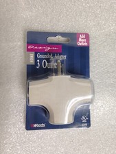 Woods 0794B Indoor Tan PVC Grounded-Adapter 3-Outlet