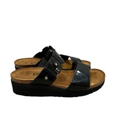 Naot Ashley Sandals Size 37 US 6 Black Patent Leather Rhinestone Comfort Travel