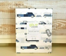 NEW Pottery Barn Kids Noah Transportation Glow-in-the-Dark FULL Sheet Set NWT