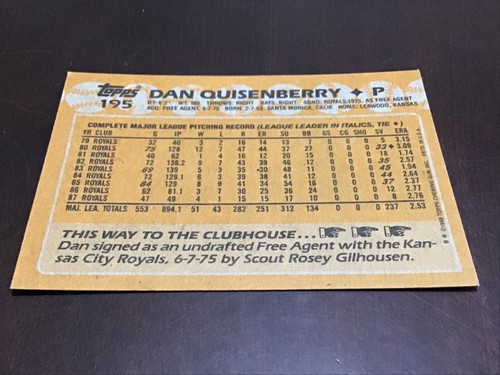 DAN QUISENBERRY Oddball Insert & Regular issue Baseball ROYALS YOU CHOOSE - Picture 115 of 133