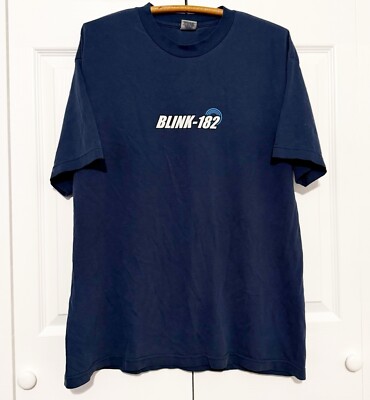 Vintage 90s Blink 182 T-Shirt XL Circle Graphic Logo Rock Band Tee