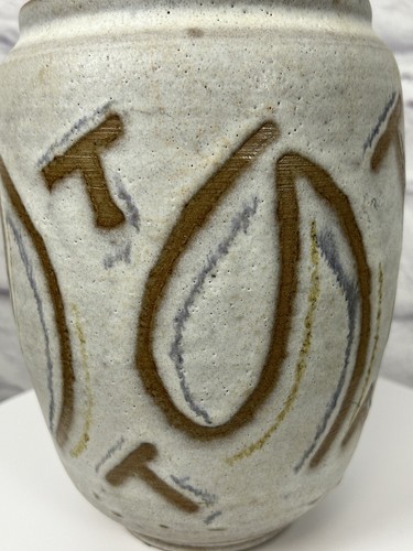 Adrian Shaw Studio Pottery Jar Vessel Lidded MCM Signed Mid Century Modern 9.5" - Bild 7 von 10