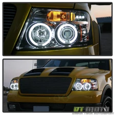 2004-2008 Ford F150 F-150 LOBO LED Dual Halo Projector Headlights 04 05 06 07 08