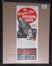 1939 MR SMITH GOES TO WASHINGTON Movie Print Ad 5.25x13" FN 6.5 James Stewart