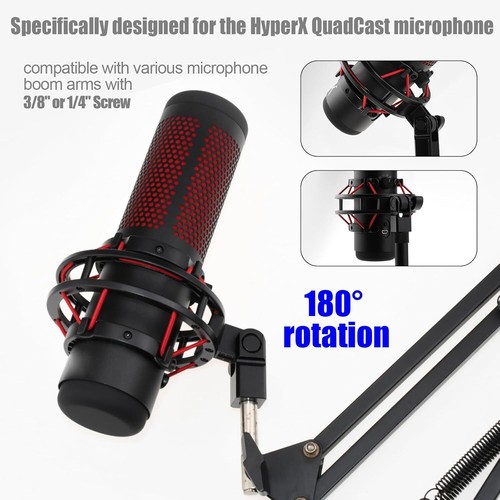 Microphone Mount Adapter for Hyperx Quadcast with 3/8" or 1/4" Screw M, black - Picture 4 of 7