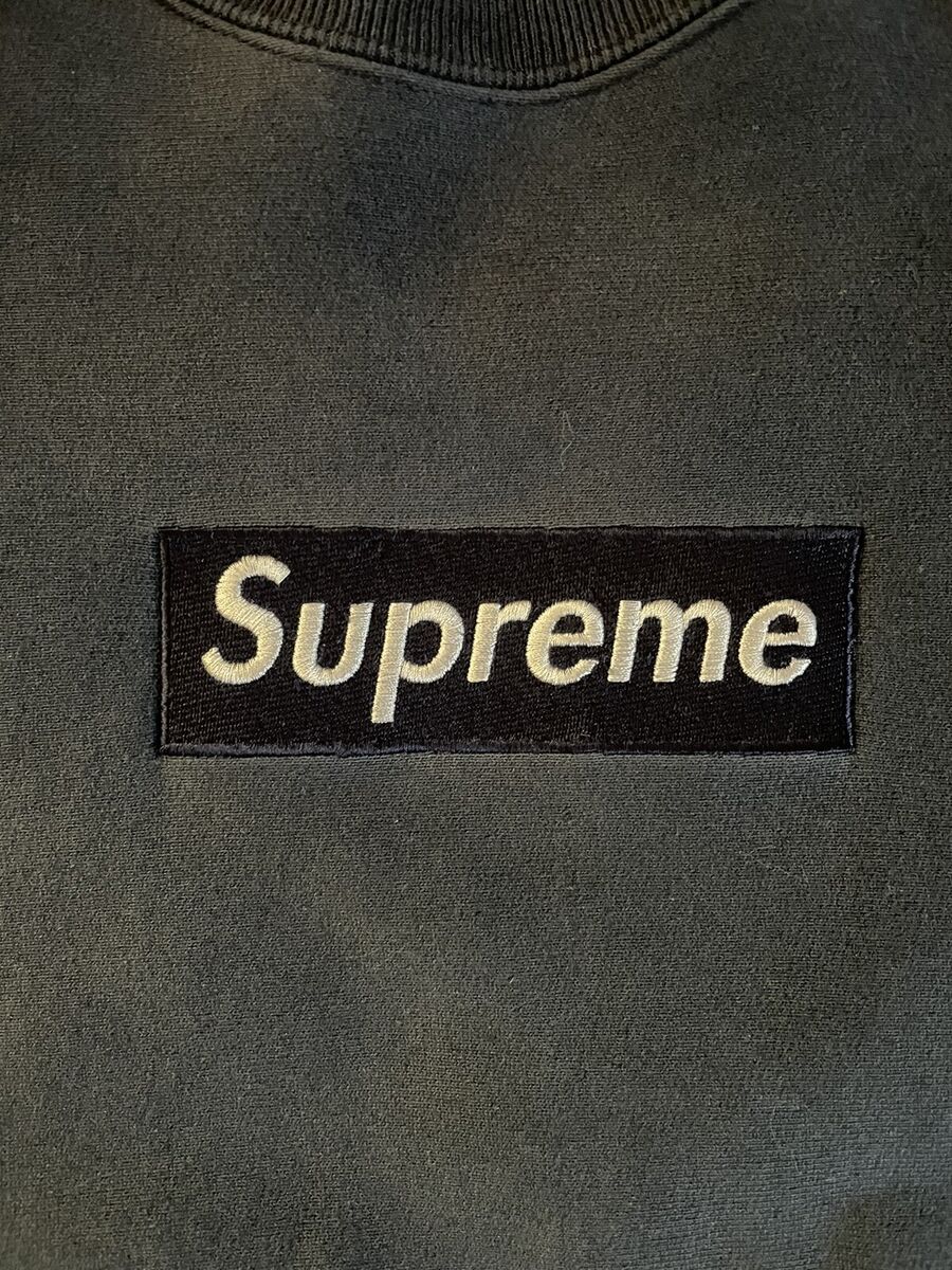 Supreme late 90s box logo crewneck navy size medium 8.5/10 | eBay