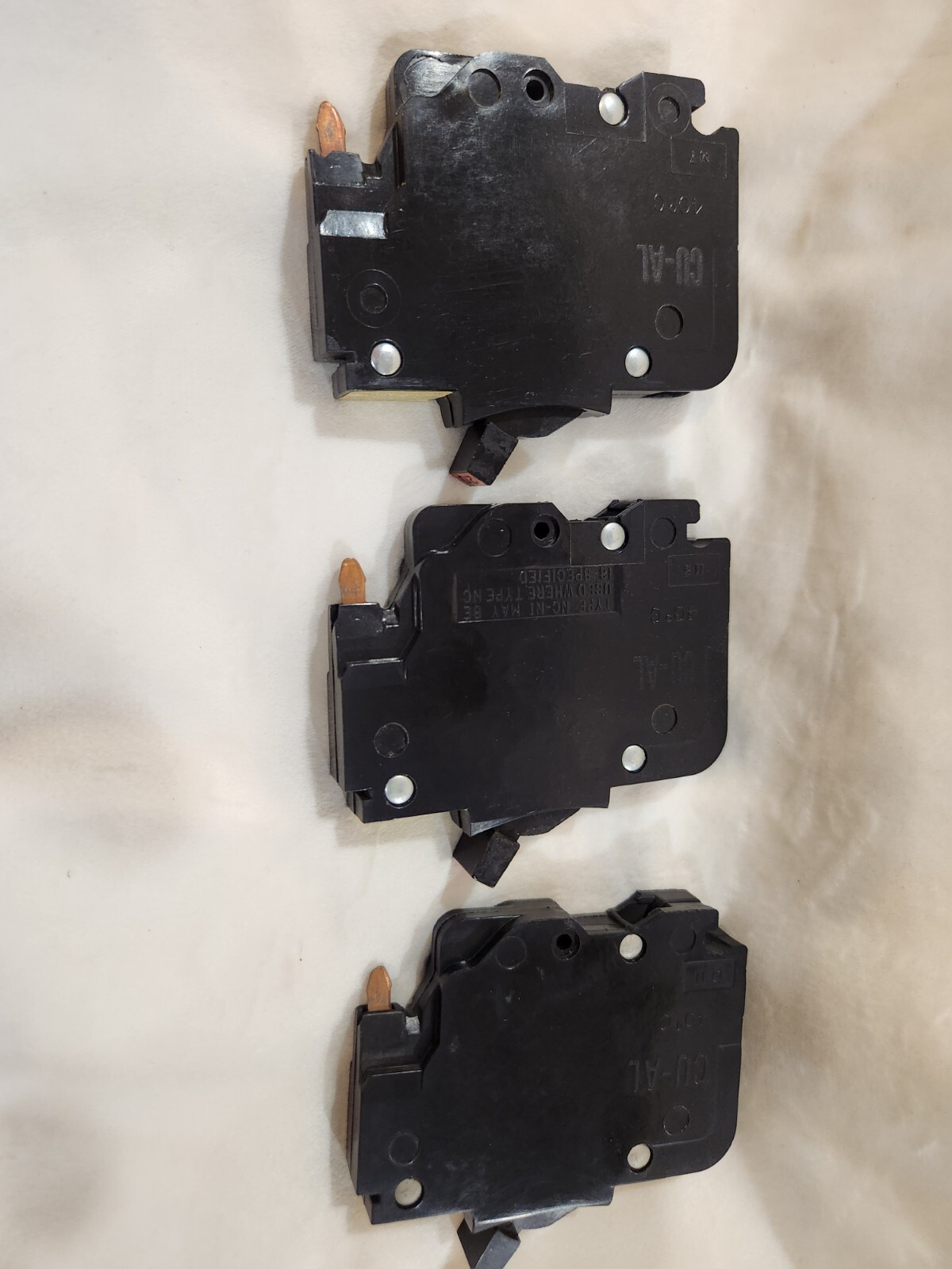 Federal Pacific FPE Stab-Lok Breaker 1 Pole 20 Amp 120V Thin NC-NI, Lot Of 3.