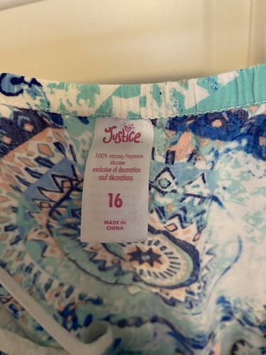 Girls Justice Blue Tie Dye jumpsuit romper one piece shorts sleeveless size 16 - Picture 5 of 5