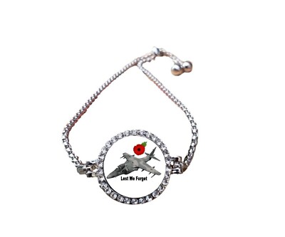 Damit wir Harrier Jump Jet silberfarbenes Armband nicht vergessen mit Diamanten + Box