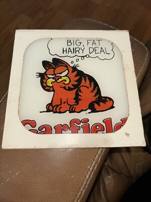 Vintage Garfield Glass Tile Carnival Prize