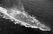 WW2 Picture Photo Aerial view of the USS North Carolina battleship 1942 1371