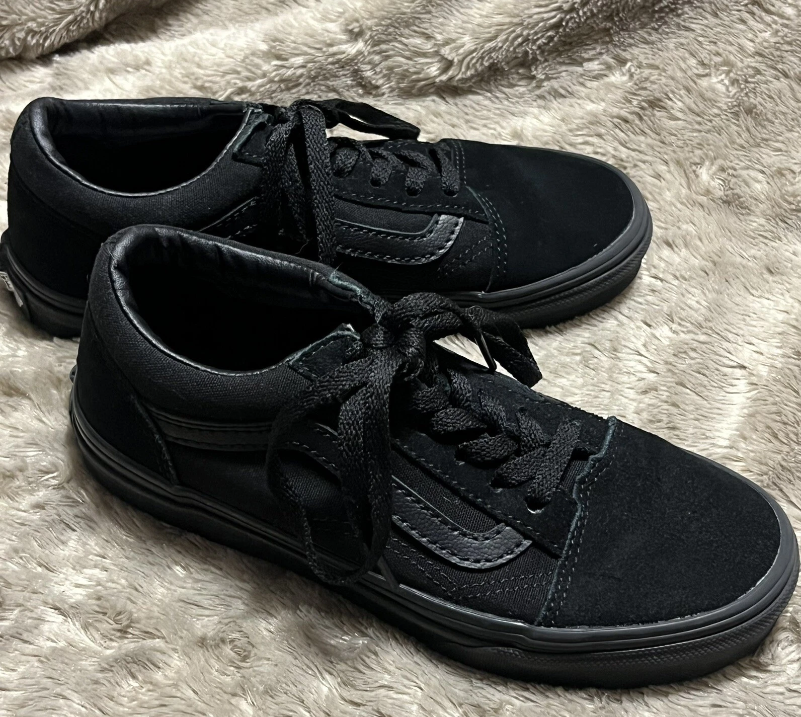 Sneakers Vans Off The Wall in tela nera vecchie Skool con lacci 500714 unisex bambini taglia 2