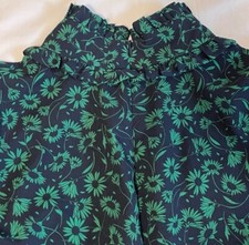 Zara Floral Draped Ruffle cuff Green Mini Dress Size L