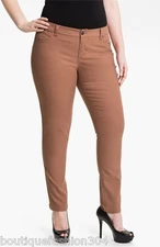NWT $188 MYNT 1792 Womens Plus Jeans Pants Office 24W Skinny 24 W Rust High End 