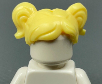 LEGO Minifigure Short Hair Parted Two Pigtails Bright Light Yellow Series 23
