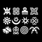 African Adinkra Symbols Set of 12 Vinyl Sticker Decals -  love freedom beauty