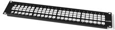 Leviton 49255-H48 Flat QuickPort Patch Panel, 48-Port, 2U, Black