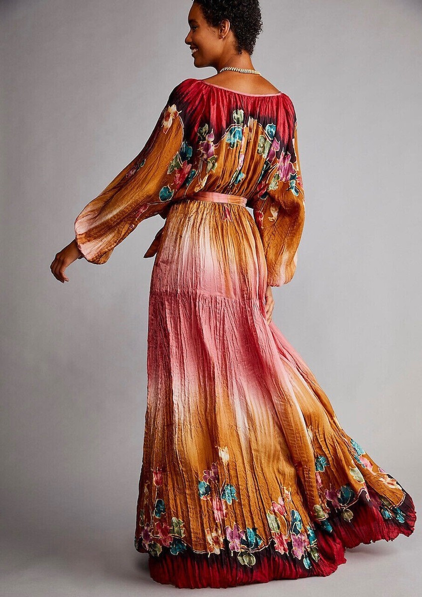 Free People NWT Size 10 STUNNING Mes Demoiselles Silk Myrtille