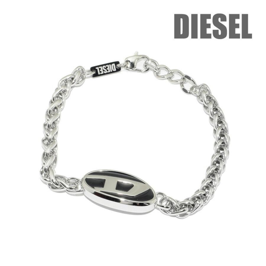 ■DIESEL■ logo chain bracelet DX1469040 Diesel Bracelet DX1469040 Silver / Black DIESEL Accessories