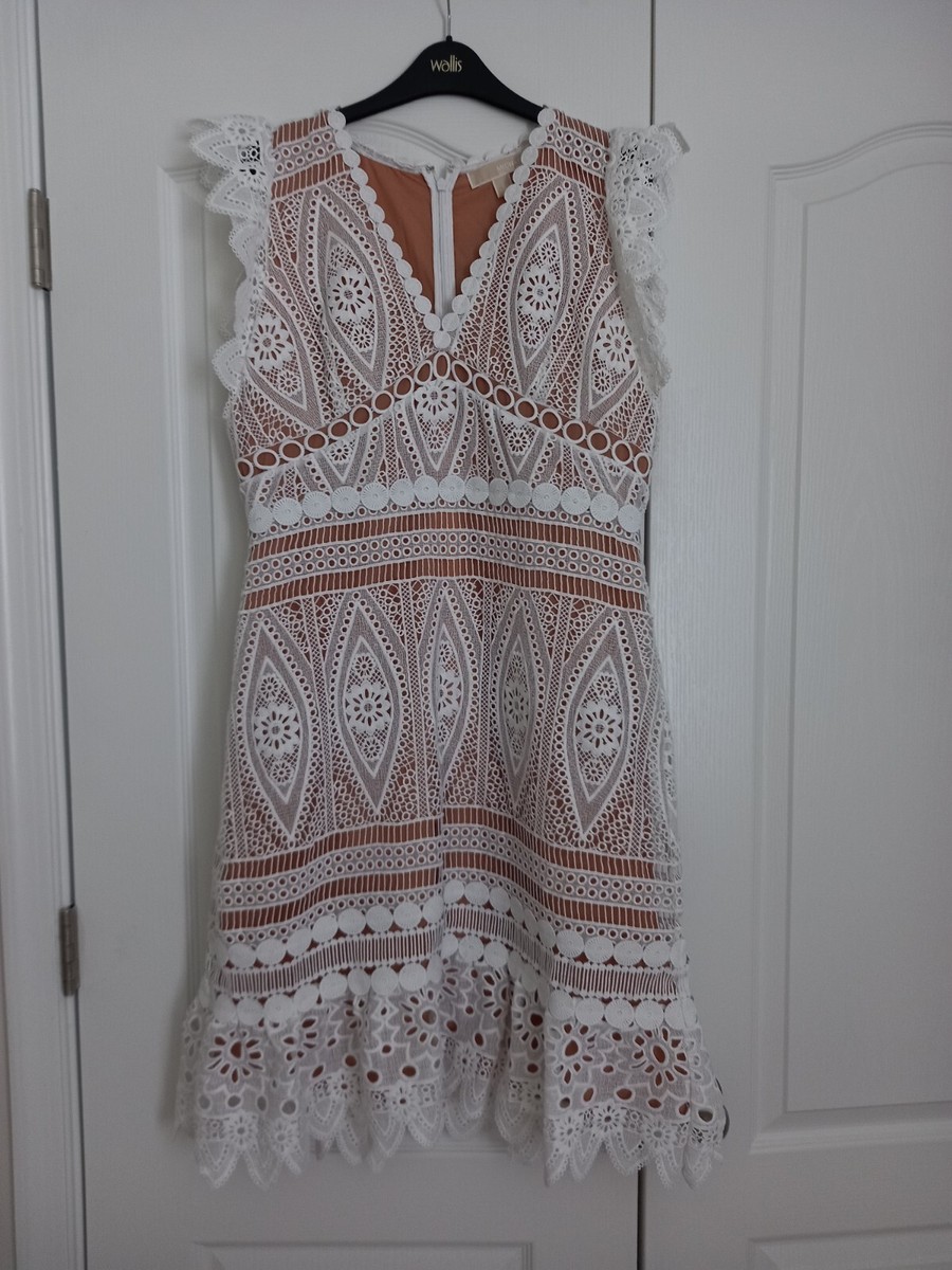 Michael Kors Medallion White lace dress size L | eBay
