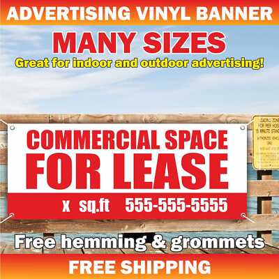 COMMERCIAL SPACE FOR LEASE Advertising Banner Vinyl Mesh Sign Rent ...