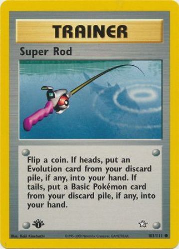 Pokemon Card - Neo Genesis 103/111 - SUPER ROD (common) **1st Edition** - NM