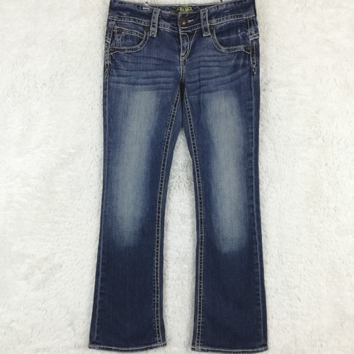 Maurices Damenjeans Stiefelschnitt blau Denim Stein waschen niedrig erhöht kurze 4S