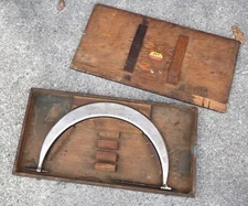 Vintage Micrometer Machinist Tool Davis Thompson w/ wood box crate antique large