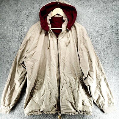 Vintage Structure Hooded Field Jacket Mens XL Full Zip Reversible Golf Fishing