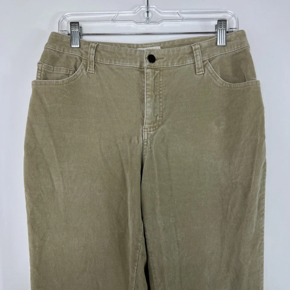 Pantalones para mujer St. John's Bay talla 8 tostados pana pierna recta tiro medio elásticos Foto 2 de 4