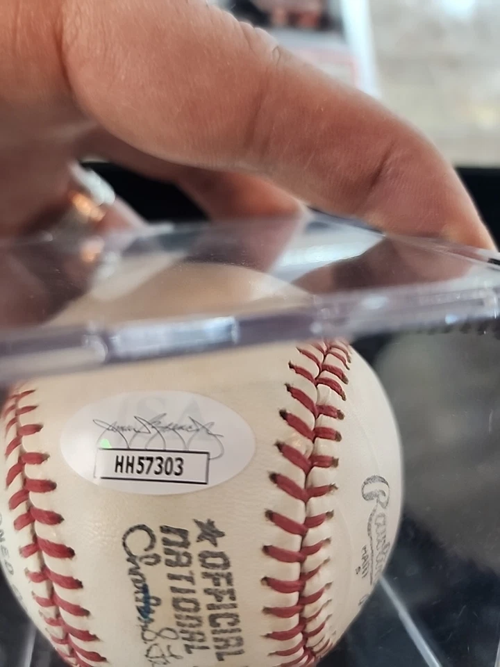 Maury Wills Los Angeles Dodgers Signed ONL Baseball JSA 1970's MLB Ball Mint - Image 3 of 4