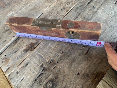 Antique Stanley Sweetheart No. 104 Brass & Wood 12" Level USA Carpenter Tool - Picture 6 of 6