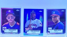 3x Lot Of 2021 Topps Chrome Platinum Blue Prism Refractor +2 Base Cards || 90s ⭐