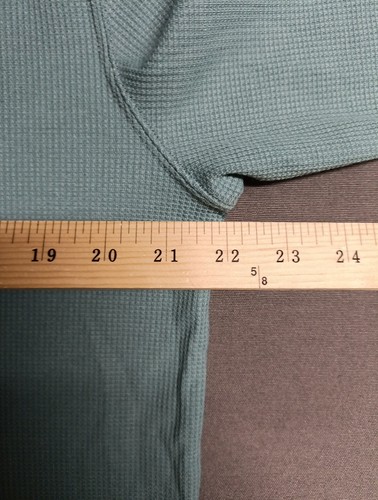Fabletics Teal Waffle Knit Thermal Mens XL Mock Neck Athleisure Long Sleevee EUC - Picture 7 of 8