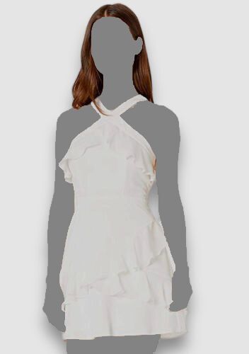 $250 Parker Women's White Ruffled Halter Sleeveless A-Line Cocktail Dress Size 6 - Picture 1 of 1