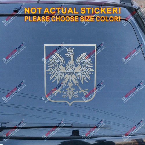 Poland Coat of arms Decal Sticker Polish Eagle Herb Polski Vinyl pick size color - Picture 12 of 16