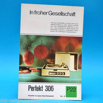Perfect 306 Phono Case German Democratic Republic 1968 | Brochure Advertising Advertising Sheet Dewag P22 E