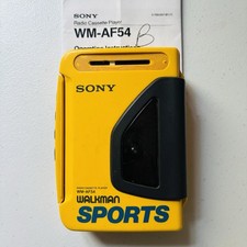   Sony Walkman WM-AF54 Sports Radio Yellow Cassette Player - Does Not Power On