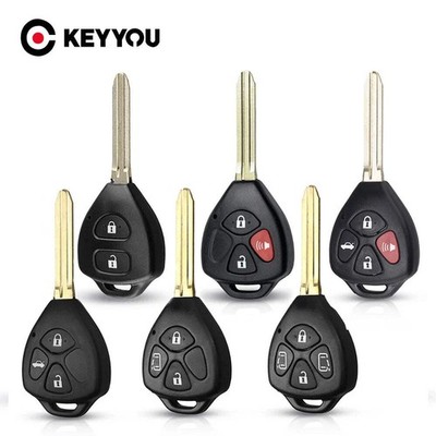 KEYYOU 2/3/4 BTN Remote Key Keyless Entry Case Shell for Toyota Camry Corolla Pr