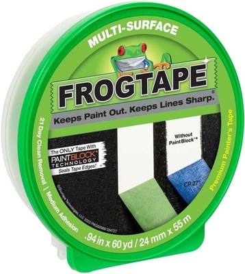 FrogTape Multi-Surface Painters Tape with 1 Roll, 0.94'' x 60 Yds, Green 
