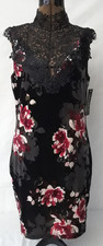 HEART SOUL LA Flower Dress Victorian Black Lace Neck Junior Size Large NWT