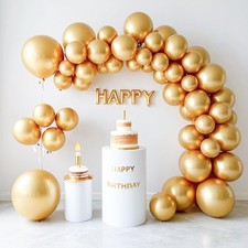 Metallic Gold Balloons 145 pcs Gold Metallic Balloon Arch Kit Different Sizes...