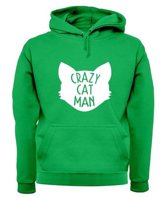Crazy Cat Man - Hoodie/Pullover für Erwachsene - Katzenliebhaber lustig Männer Haustier Kätzchen Kätzchen