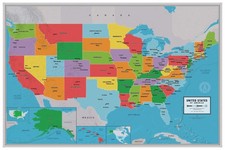 Laminated United States Scholar Map Poster  Educational Elementary School Ve...