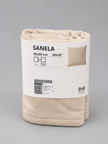 IKEA SANELA Kissenbezug, hellbeige, 50x50 cm, 20x20", 100% Baumwolle - Bild 6 von 6